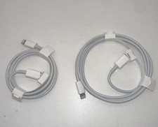 Original Apple USB-C to Lightning Cable Lot of 2 White 1M 3Ft Charging Cords