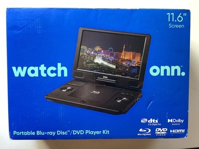 Onn portable Blu ray/ DVD player with 11.6 inch screen - brand new