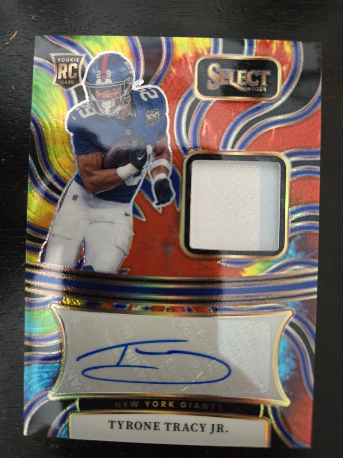Tyrone Tracy Jr. Panini Select Rookie Signature Memorabilia #RSMTTJ Tie-Dye Prizm