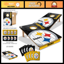 NFL Cornhole Game 2' x 3' - Wooden Set with Team Logo Bags - Outdoor Fun