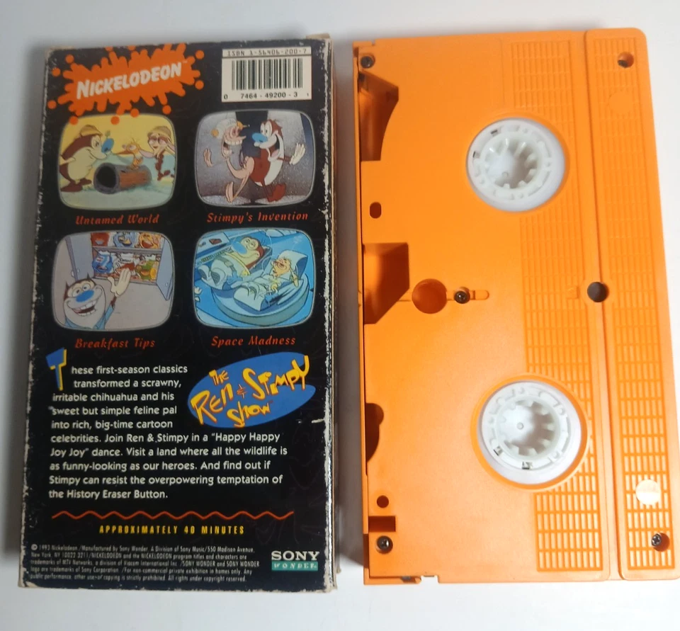 (3) Редкий 1993 The Ren & Stimpy Show том 1-3 Sony Wonder! Видеокассеты Nickelodeon - Изображение 4 из 4