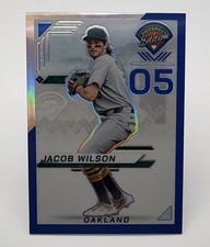 2025 Panini Prospect Edition Jacob Wilson Blue Prizm /149 Oakland #82
