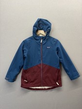 Patagonia Kids Blue Maroon Colorblock Hoodie Jacket Full Zip Up Size Medium