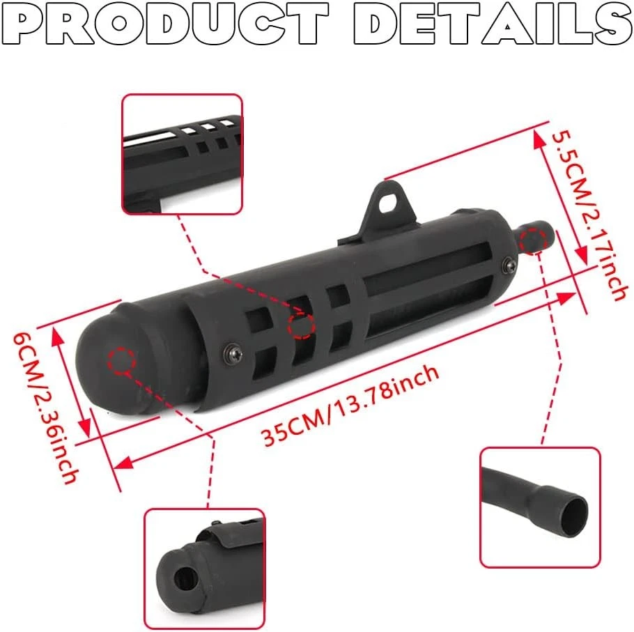 Tubo silenciador de escape silenciador PW80 para moto dirt pit yamaha pw80 py80 1983-2006 Foto 3 de 4