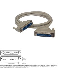 Cable Parallel Serial D-Sub DB25 DB 25 Pin IEEE Male Male Straight Thru 6FT