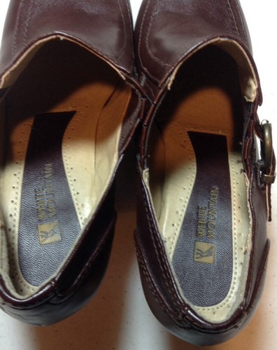 White Mountain Brown Heels Shoes 6-1/2 Buckle Trendy Ladies Comfortable NEW - Picture 6 of 7