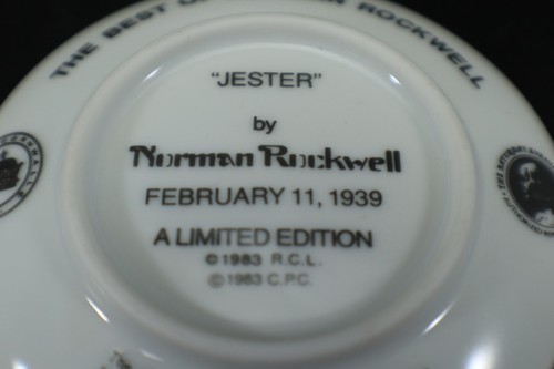 Norman Rockwell Collector Plate JESTER Miniature Porcelain 1983 Vintage - Picture 8 of 8