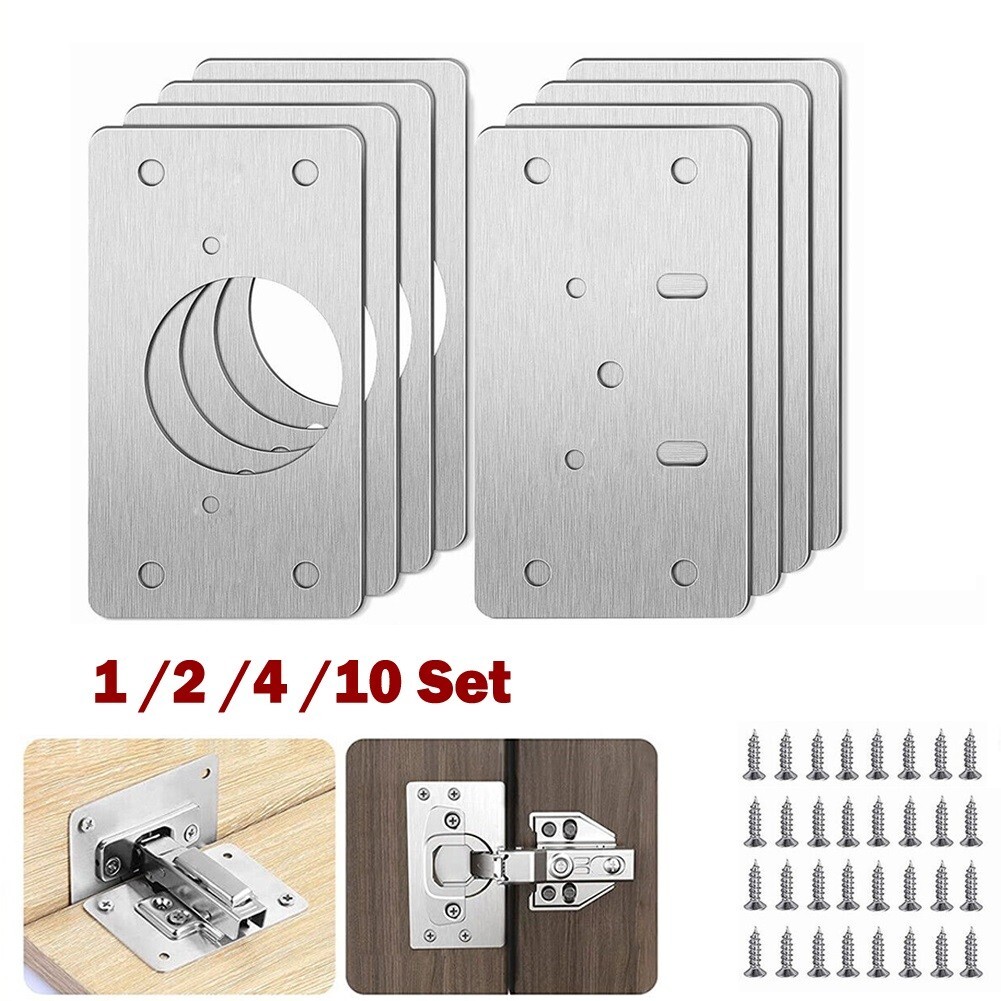 10Pair Hinge Repair Tool Plate Close Hinges Kitchen Cupboard