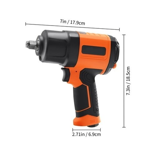 1/2" Air Impact Wrench 1400ft-lb High Torque w/11pc Socket Set & Case - Picture 8 of 9