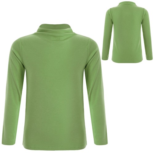 Kids Girls Tops Cotton Homewear Mock Neck Loungewear Casual T-shirt Undershirt - Picture 77 of 92