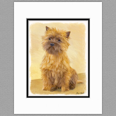 Cairn Terrier Dog Original Art Print 8x10 Matted to 11x14
