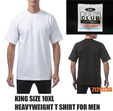 PRO CLUB MENS KING SIZE 10XL T SHIRT PLAIN HEAVYWEIGHT SHORT SLEEVE BIG AND TALL