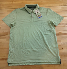 Men's Chaps Short Sleeve Stretch Moisture Wicking Golf Polo Shirt Green Large
