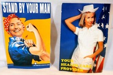 2 Hillary Clinton Novelty Postcards Stand By Your Man/Your Health Care Provider