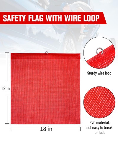 4 PACK Oversize Load Traffic Safety Flags Warning Signs 18 x 18 Inch For Truck - Picture 16 of 17