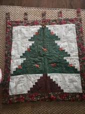 Christmas tree Quilted Wall Hanging Wall Quilt, Wall Quilted Art 30x35