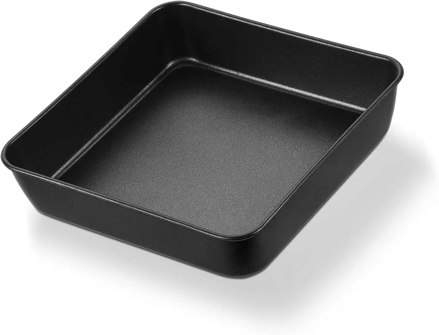 8X8 Baking Pan, Nonstick Square Cake Pan with Stainless Steel Core, Black Metal