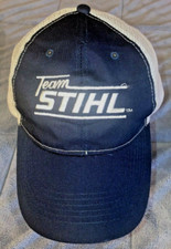 Team Stihl Blue with White mesh back baseball hat with adjustable strap back