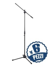 Set di 6 Aste Microfoniche a Giraffa Regolabili Asta Microfono