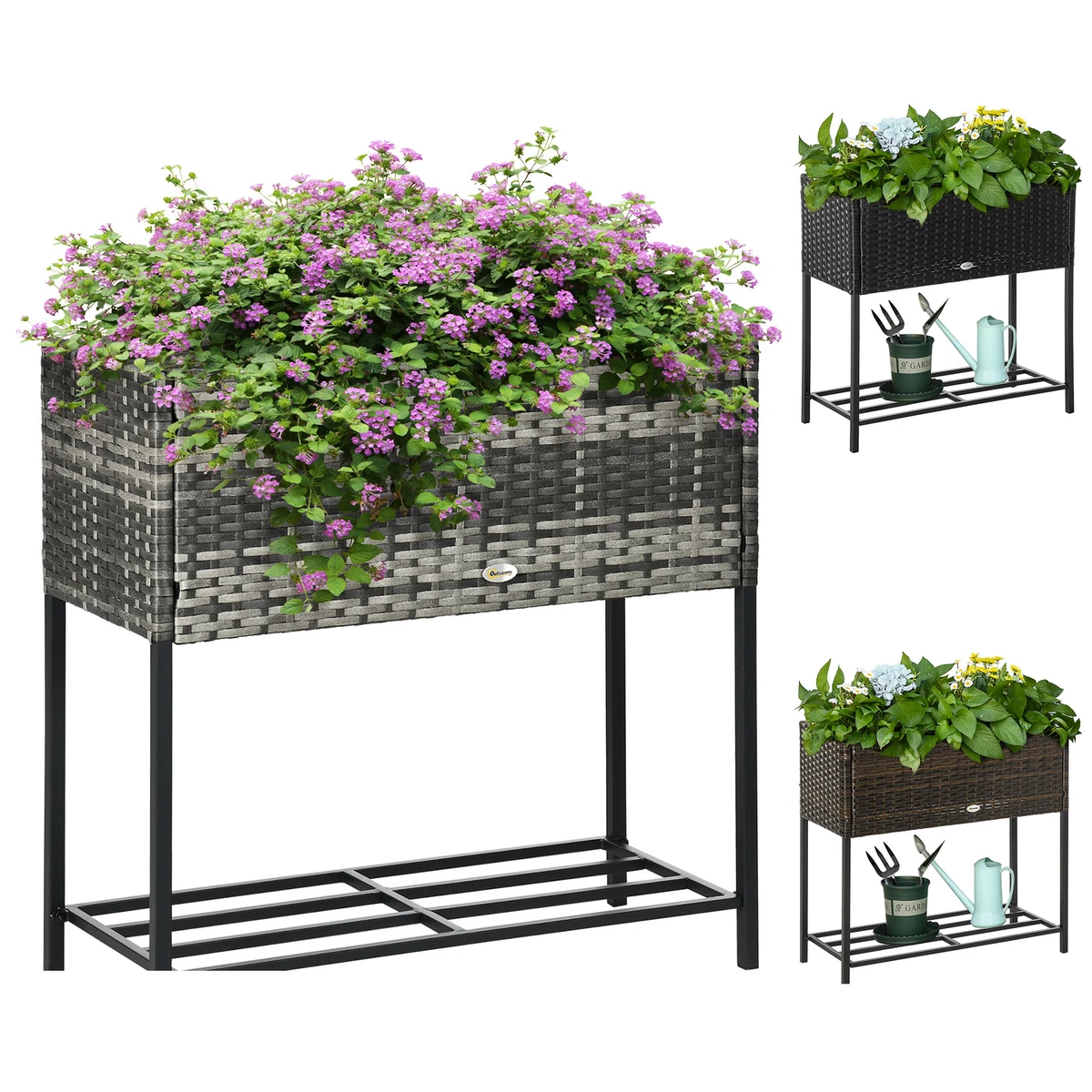 Image of Wicker raised flower box