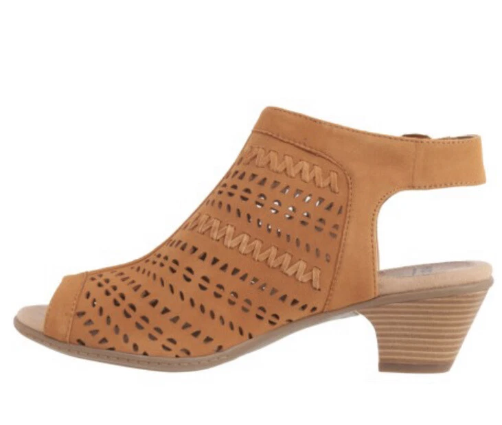 Sandalias Earth Mujer Gamuza Beige Talla 7 1/2 Tacón Hamson Foto 3 de 4