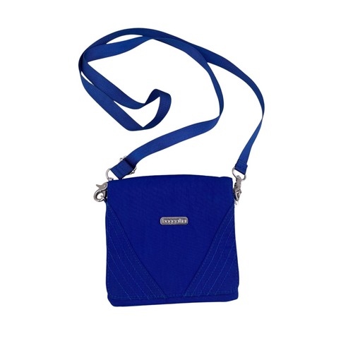 Baggallini Crossbody Purse Royal Blue w/Hot Pink Interior Divide 6 x 6 x 2