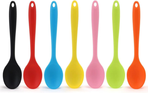 7 Pcs Small Silicone Spoon Nonstick Kitchen Spoon Heat Resistant Silicone Mix - Picture 11 of 12