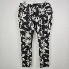 Poetic Justice Maya Jeans Black/White Tie Dye Skinny Sz 32/29 Urban Grunge
