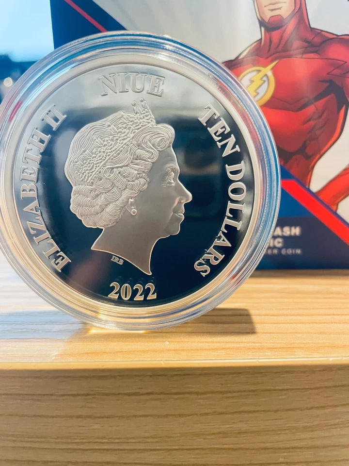 Moeda à prova de prata Niue- 2022- DC Comics- The Flash - 3 oz  - Imagem 4 de 4