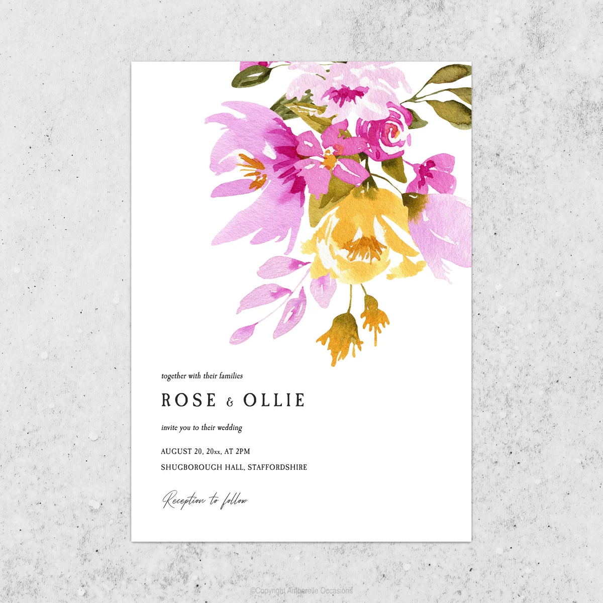 Flower 2024 wedding invitation