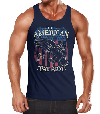 Herren Tank-Top Amerika Flagge Patriot Adler USA Muskelshirt Muscle Shirt