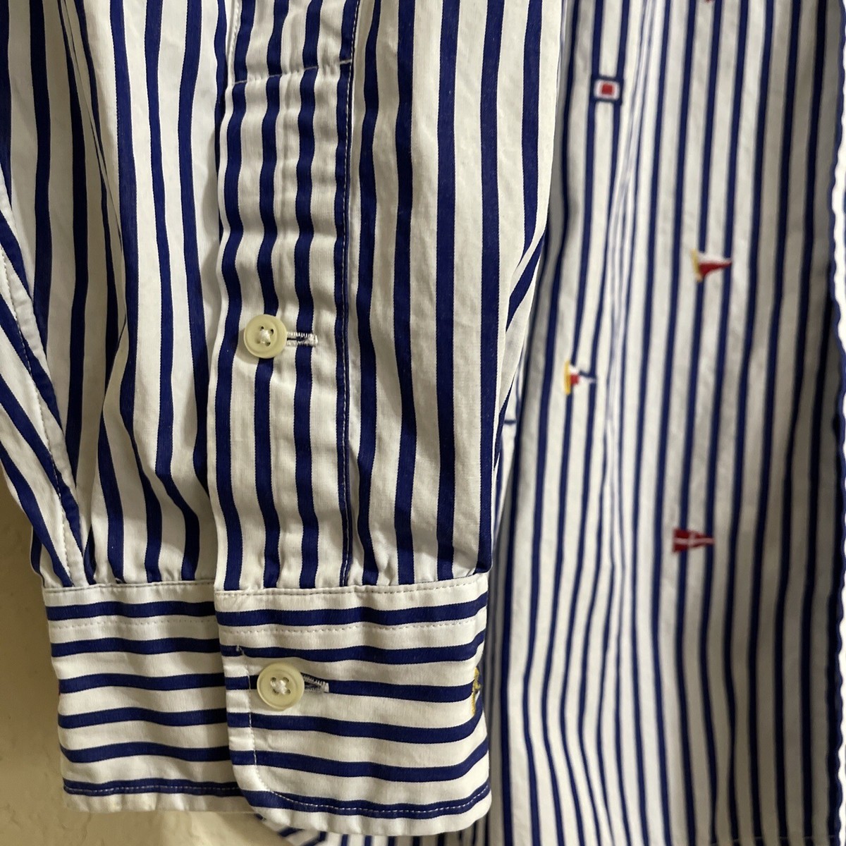 Ralph Lauren Blue Striped International Flag L/S Shirt Men Ralph Lauren Blue Striped International Flag L/S Shirt Men