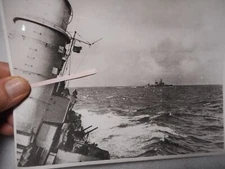 Original WW II Picture from German Destroyer Guarding Convoy Press Photo 