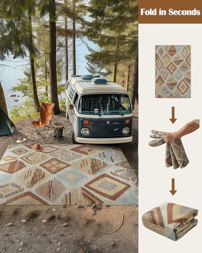 2x3 Washable Rug Outdoor Indoor Moroccan Jute Rug Boho 2'x3' Tan Multi - Picture 8 of 8