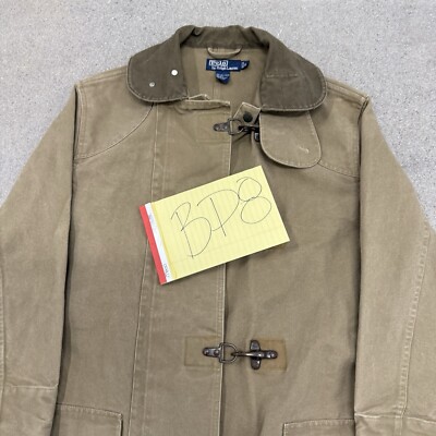 Vtg Polo Ralph Lauren Fireman Jacket Coat Canvas Leather