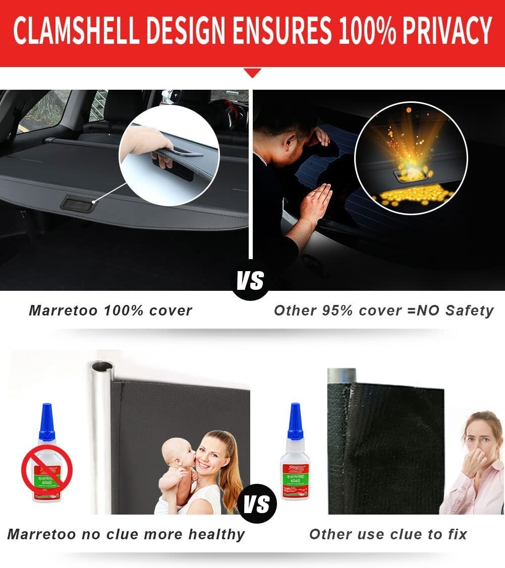 Retractable Cargo Cover For Mercedes Benz ML350 GLE 12-19 Rear Trunk Shade