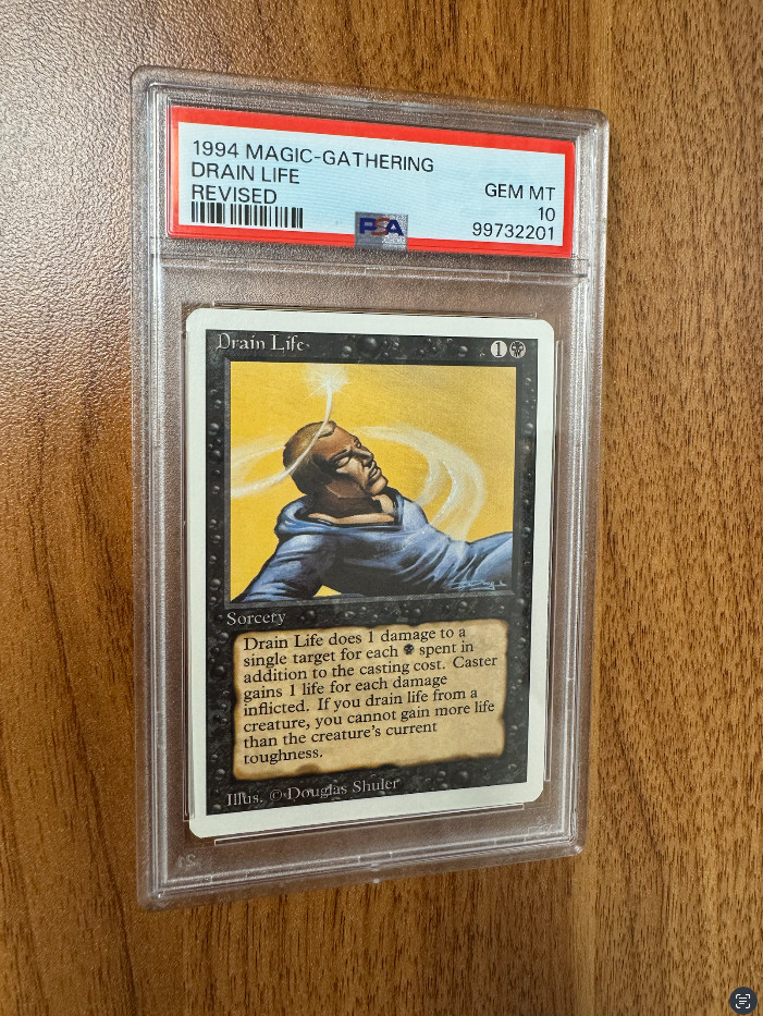 1994 MTG Magic The Gathering Revised Drain Life PSA 10 GEM MINT