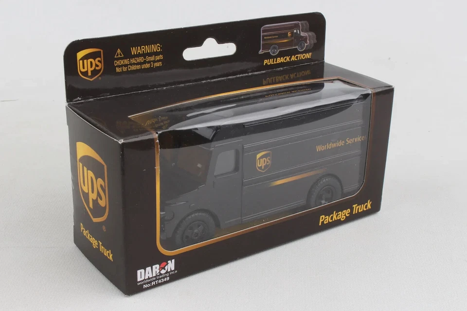 UPS 5.5" Package Truck Daron Toys Plastic Pullback Action - Image 2 of 3