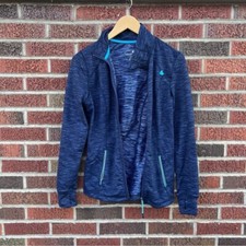 Tangerine Dark Blue Braided Pattern Full Zip Up Athletic Jacket