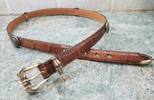 Brighton Belt 1994 Brown Croc Leather with Coins Women's sz M