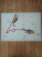 Pisces Astronomic Chart Illustration Sidney Hall 1831 Reprint