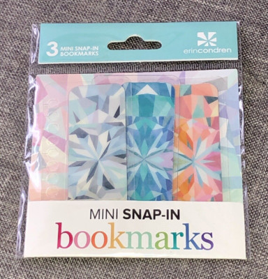 NEW Erin Condren 3 Mini Snap-In Kaleidoscope Bookmarks planner accessory