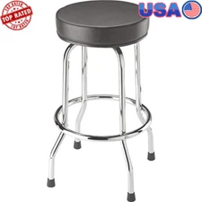 Swivel Bar Stool Padded Seat Chrome Legs Heavy Duty Garage Shop 250 lbs Round US