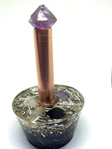 2 Powerful Loaded Petite Orgone Art Mini Cloud Buster Featuring Purple fluorite - Picture 12 of 12