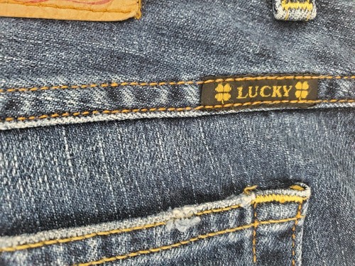VTG Lucky Brand by Gene Montesano Button Fly Dungarees Women’s Sz 10/30 Y2K - Afbeelding 14 van 20