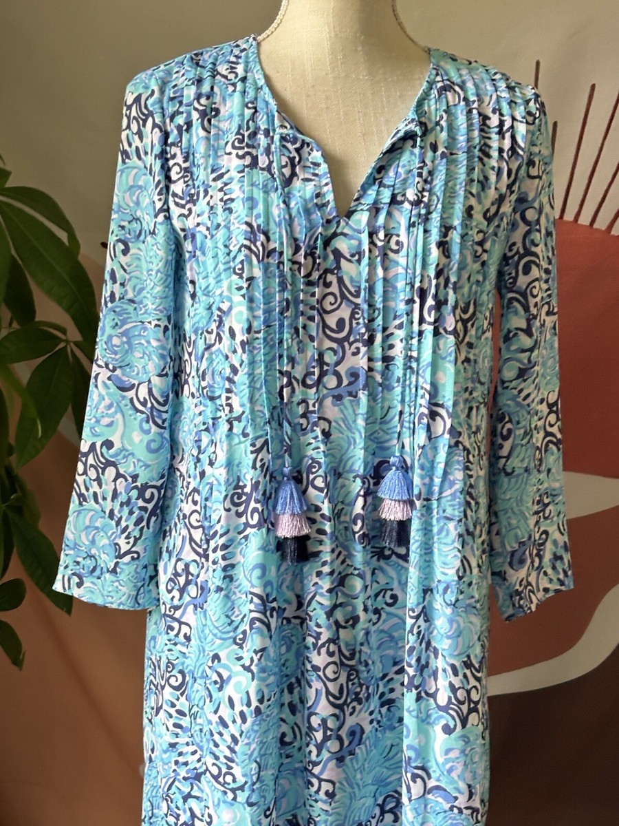 Tunique Lilly Pulitzer – Blanche/marine/rose, Taille XS, Longueur Tunique – Occasion Très Bon état
