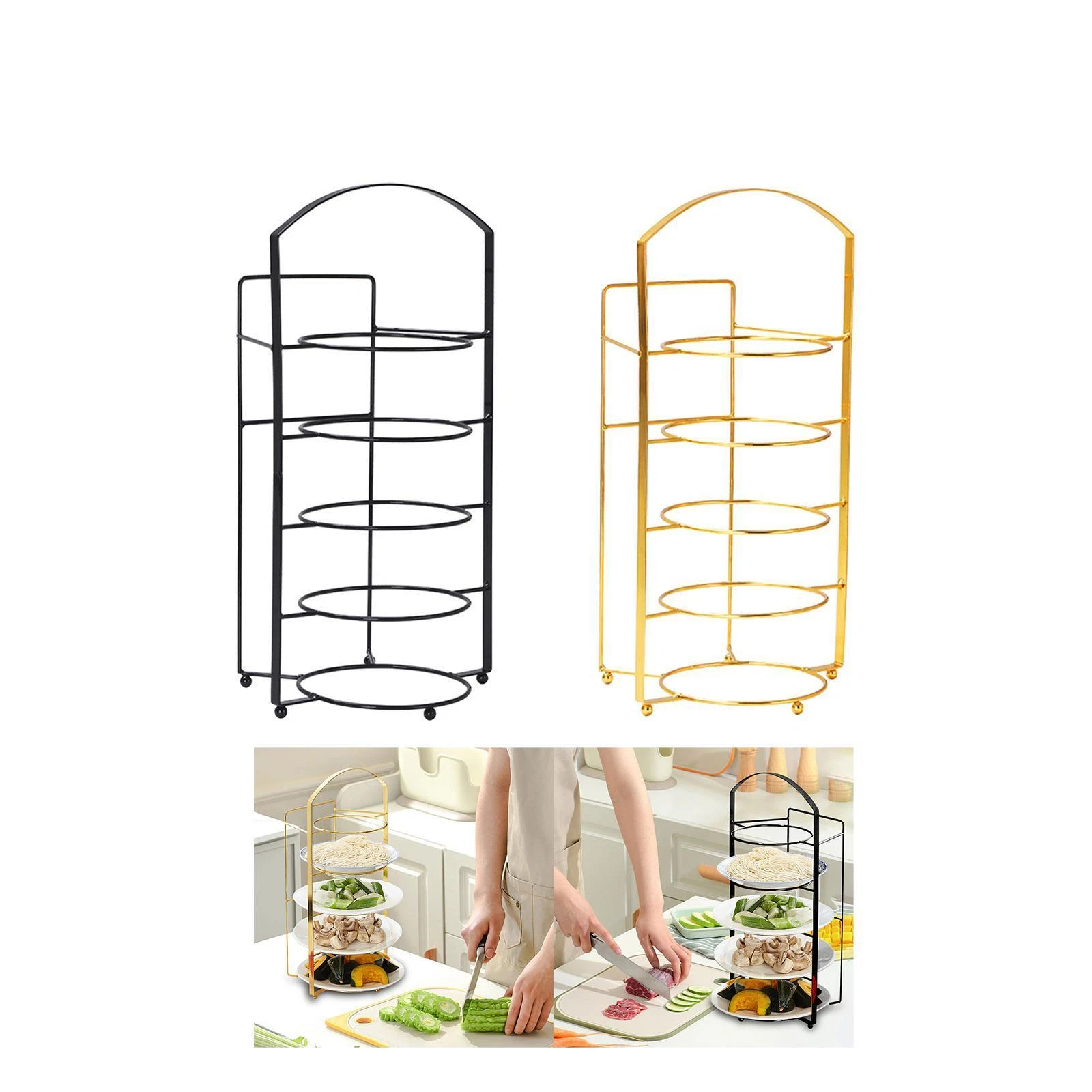 Kitchen Table Top Organizer Durable and Stable 5 Tier Kitchen Counter Rack