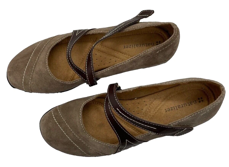 Zapatos Naturalizer “Nelson” Mary Jane, gamuza topo, para mujer talla 7 EE. UU. Foto 4 de 4