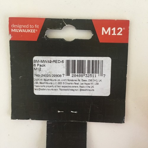 SlealthMounts Tool Mounts Storage for Milwaukee M12 Power Red Pack of 6 New - Picture 5 of 20