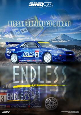 ★新品未開封★INNO 64★日産スカイラインGT-R★R34★ENDLESS★ INNO64 Nissan GT-R R34 Endless Advan Tokyo Auto Salon 2024